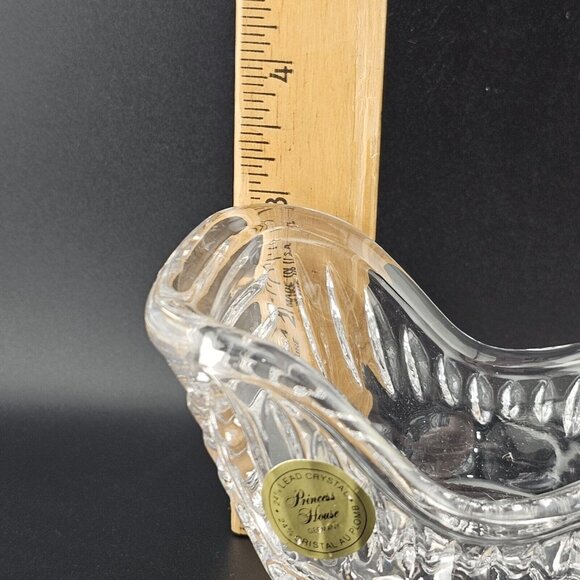 Princess House Crystal Santa Sleigh Candleholder 3" Christmas sled 24% Lead glas - Picture 10 of 12